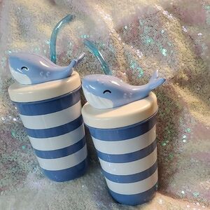 NWT Sun Squad Figural Whale Tumbler Bundle (2 Tumblers) Blue and White